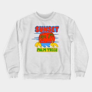 Sunset palm trees Crewneck Sweatshirt